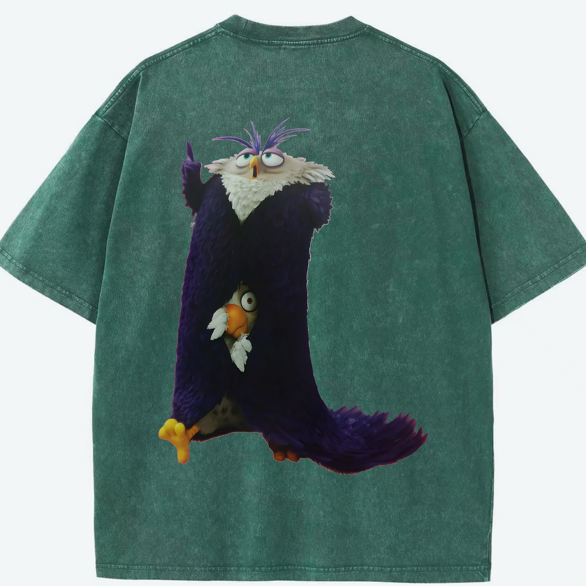（画像用） Angry Birds アングリーバード 綿100% ヴィンテージ風 半袖Tシャツ（背面プリント）